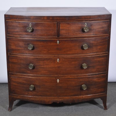 Lot 580 - Victorian mahogany bowfront chest of drawers