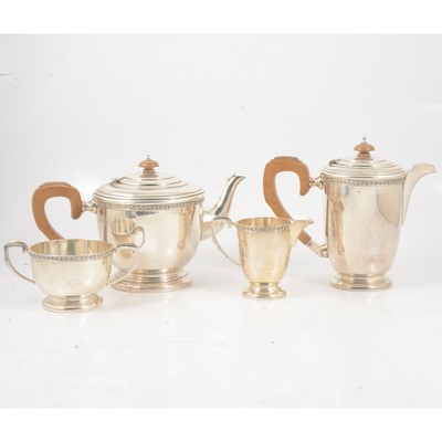 Lot 249 - Silver four piece teaset