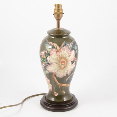 Lot 27 - Moorcroft Hibiscus pattern table lamp