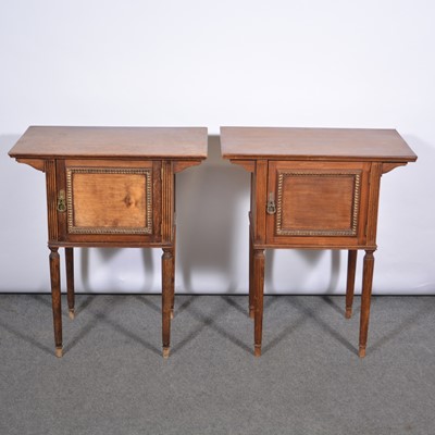Lot 571 - Pair of French beechwood night tables