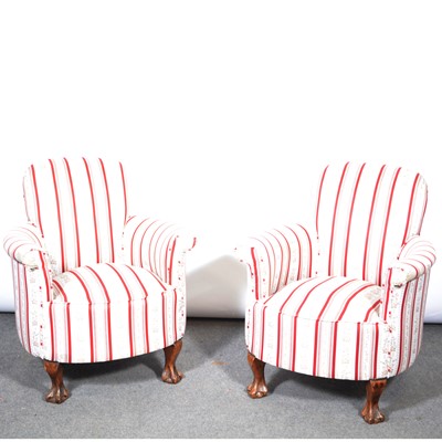 Lot 585 - Pair of tub chairs