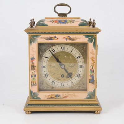 Lot 52 - Modern bracket clock, Chioiserie decorated