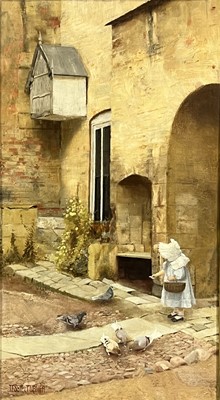Lot 169 - Jessie Turner, Feeding the Pigeons