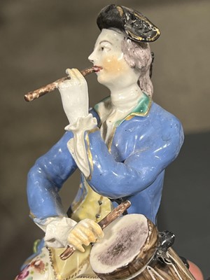 Lot 4 - Pair of Bow porcelain Musician figures