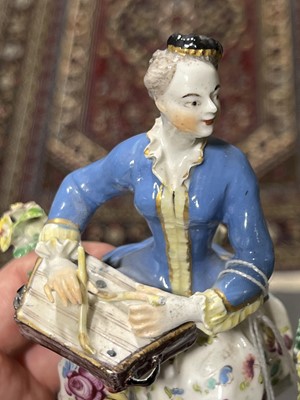 Lot 4 - Pair of Bow porcelain Musician figures