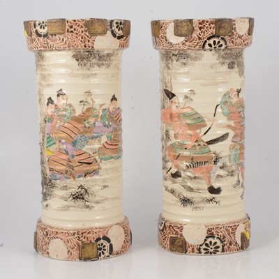 Lot 48 - Pair of Japanese Satsuma vases