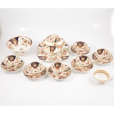 Lot 35 - Victorian Staffordshire part tea service, Imari pattern