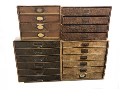 Lot 652A - Four vintage file boxes, with drawers.