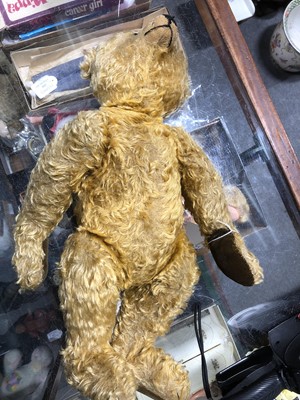 Lot 285 - Steiff Teddy bear, 'Grumbly' early 20th century golden long mohair fur.
