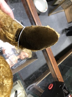 Lot 285 - Steiff Teddy bear, 'Grumbly' early 20th century golden long mohair fur.