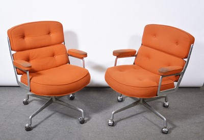Lot 1079 - Charles and Ray Eames for Herman Miller, two armchairs, model ES104