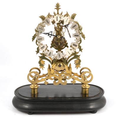 Lot 161 - Brass skeleton clock
