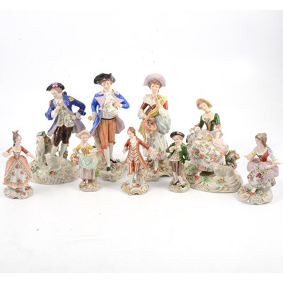 Lot 6 - Nine Sitzendorf figures