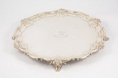Lot 46 - Large Edwardian silver salver, Edward Barnard & Sons Limited, London 1908