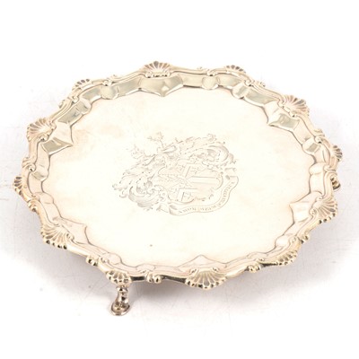 Lot 41 - George III silver waiter, Ebenezer Coker, London 1766