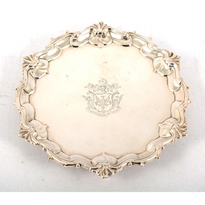 Lot 40 - George III Scottish silver waiter, James Gilsand/Gilliland, Edinburgh 1766.