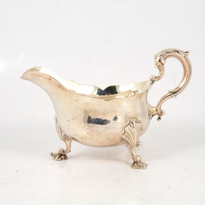 Lot 30 - George II style silver sauceboat, Robert Garrard, London 1837