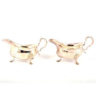 Lot 244 - Pair of silver sauceboats, C J Vander Ltd, London 1966.