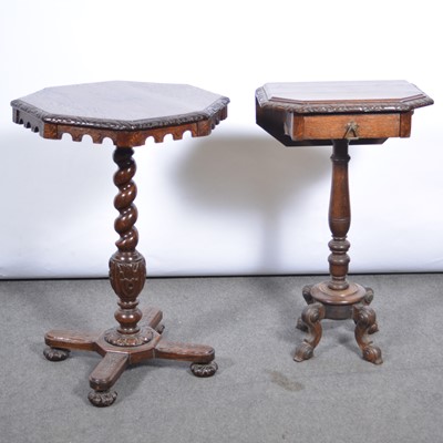Lot 430 - Two carved oak tables