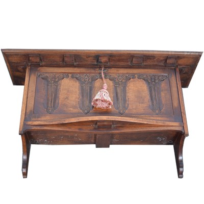 Lot 410 - Art Nouveau walnut wall mounted secretaire