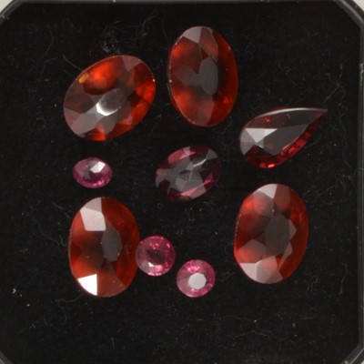 Lot 271 - Gem Collector - Nine loose, faceted garnets.
