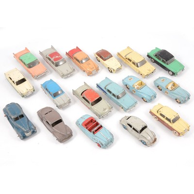 Lot 133 - Dinky Toys, seventeen loose die-cast models including 107 Sunbeam Alpine
