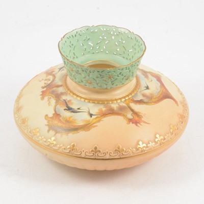 Lot 2 - Grainger & Co, Worcester squat vase with swallows