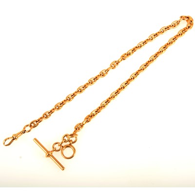 Lot 103 - An 18 carat yellow gold double Albert watch chain.