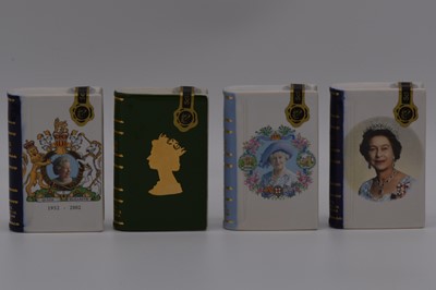 Lot 94 - Sixteen Rutherford's ceramic book decanters, Royal Commemoratives