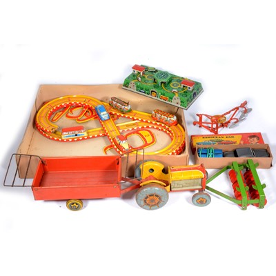Lot 225 - Tin-plate toys; including Japanese made New European Car etc