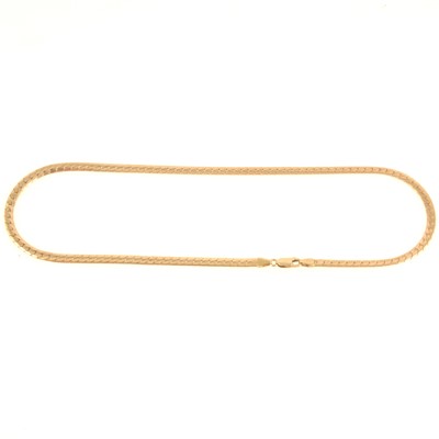 Lot 266 - A 9 carat yellow gold flat S link chain necklace.