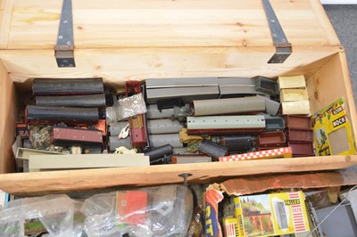 Lot 31 - A trunk of model railways and Matchbox models.