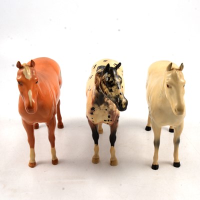 Lot 30 - Beswick Appaloosa Stallion, palomino and dappled horses.