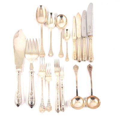 Lot 55 - An extensive twelve place canteen of Charles II pattern cutlery, Mappin & Webb