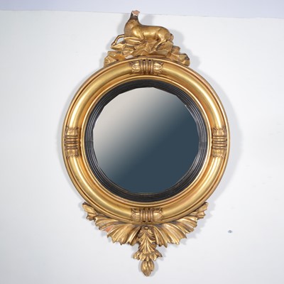 Lot 586 - Regency style carved gilt wood and gesso pier glass