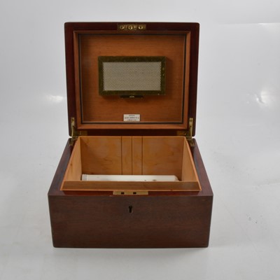 Lot 185 - Astley's of Jermyn Street S.W.1. mahogany humidor with Dunhill cigars.