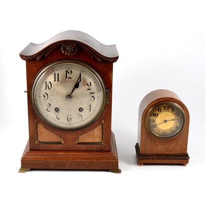 Lot 118A - Twin train shelf clock and a Kemp clock with Buren movement.
