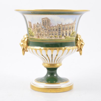 Lot 82 - Royal Worcester 'York Minster restored 1988' ltd ed campagna-style urn.