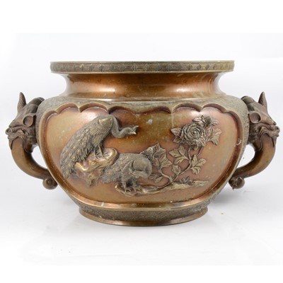 Lot 24 - Japanese bronze hibachi or fire pot