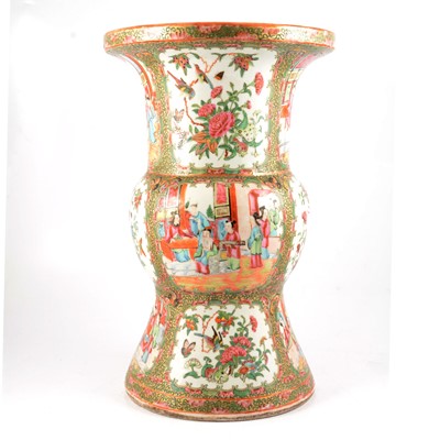 Lot 16 - Cantonese famille rose gu vase