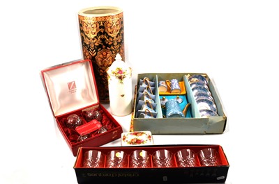 Lot 80 - Reproduction Chinese stick stand, Royal Albert "Old Country Roses" items, etc