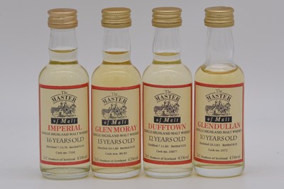 Lot 640 - Twelve Master of Malt whisky miniatures, and  nineteen Munro's blended whisky miniatures
