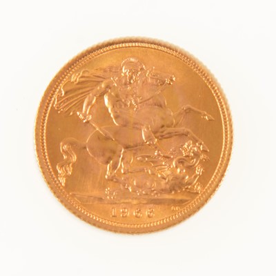 Lot 207 - Elizabeth II gold Sovereign coin, 1966, 8g.