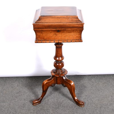 Lot 222 - William IV walnut pedestal work table
