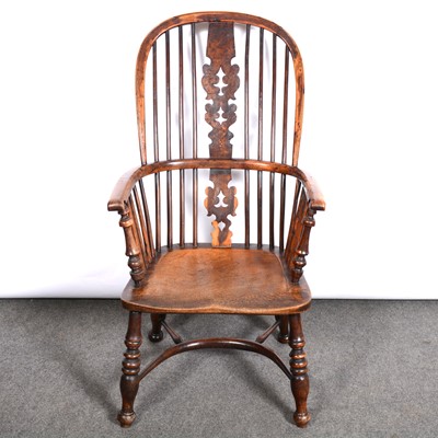 Lot 197 - Victorian yew and elm high-back Windsor chair
