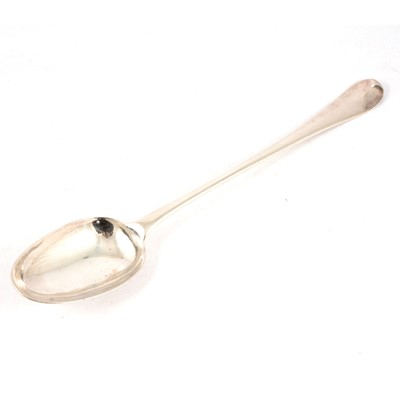 Lot 49 - Queen Anne silver basting spoon, maker's mark worn, London 1709