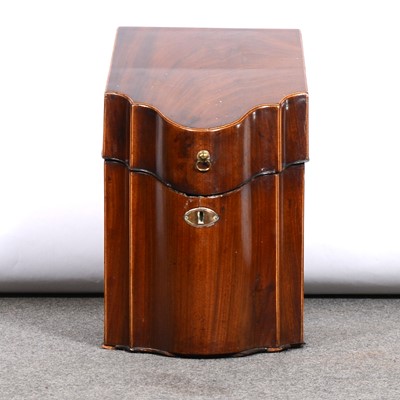 Lot 98 - George III mahogany slope-front cutlery box