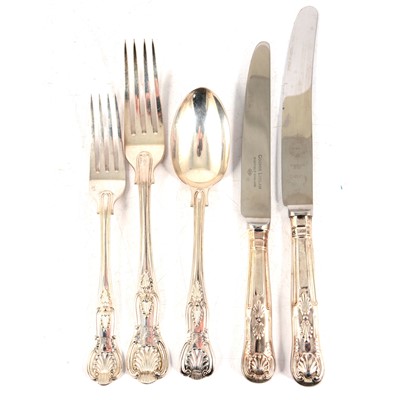 Lot 52 - Twelve place canteen of Kings pattern cutlery, Pearce & Sons, London 1908