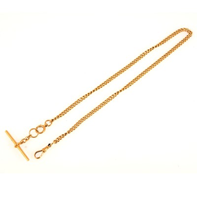 Lot 104 - An 18 carat yellow gold Albert watch chain.