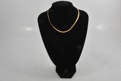 Lot 292 - A yellow metal necklace marked Italy 585.
